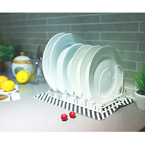 Expandable Cookware Organizer Rack, Store 7+ Kitchen Pans and Pots, White, Extended to 22.5", Total 7 Adjustable Compartments, Cabinet Pantry Cupboard Bakeware Plate Holder Storage Solution - Thumbnail 5