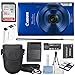 Canon PowerShot ELPH 190 is Digital Camera (Blue) with 10x Optical Zoom and Built-in Wi-Fi with 16GB SDHC + Replacement Battery + Protective Camera case Along with Deluxe Cleaning Bundle
