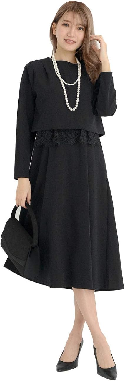 Amazon Koeistore コウエイストア ワンピーススーツ 3点セット ボレロ トップス ワンピース フォーマル スーツ ひざ下 結婚式 入学式 レディース ブラック Y0sp4047 Bk ワンピーススーツ 通販