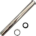 Brass Slip Joint Extension Tube, 1-1/4 in. OD, 12 inch P Trap Extension Pipe with Nut and Rubber Washer,Flanged Sink Tailpiece