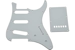 KAISH Guitar SSS Pickguard and Tremolo Trem Cover Back Plate fits Yamaha PACIFICA Guitar White 3 Ply