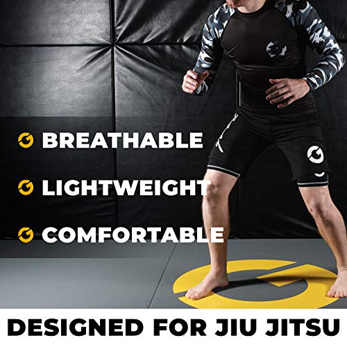 Gold BJJ Jiu Jitsu Compression Shorts Base Layer for Gi and NoGi
