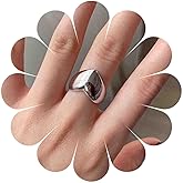 Jugielu Vintage Chunky Heart Ring Gold Open Adjustable Thick Heart Love Ring Minimalist Wedding Hearts Knuckle Finger Rings Statement Jewelry for Women