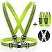 EvoLike Reflective Vest Straps New Premium Design + 1 Pair of High Visible Bands for Arm/Wrist/Ankle | Safety Gear for Running, Walking, Jogging, Cycling, Workers, Motorcycle