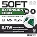 Iron Forge Cable 50ft Green Outdoor Extension Cord with 3 Outlets - 16/3 SJTW 50ft Extension Cord 3 Prong, 13 Amp All-Weather Heavy Duty Power Cable