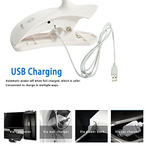 LED Reading Light, Bolly Book Light Desk Lamp for Kids Clip on Bed and Headboard -3 Brightness, Eye Protection, Lightweight, USB Rechargeable and Touch Switch-Perfect for Bookworms & Kids - Thumbnail 5