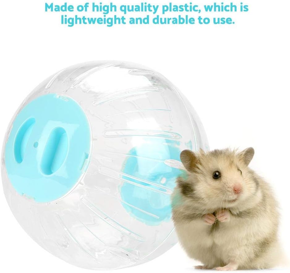 Zerodis Mini Transparent Designed Hamster Crystal Running Balls Toy Small Pet Exercise Balls Funny Toys Run-About Hamsters Ball for Cute Pets Rat Mice Gerbil Running Jogging Playing(Blue) - Image 3