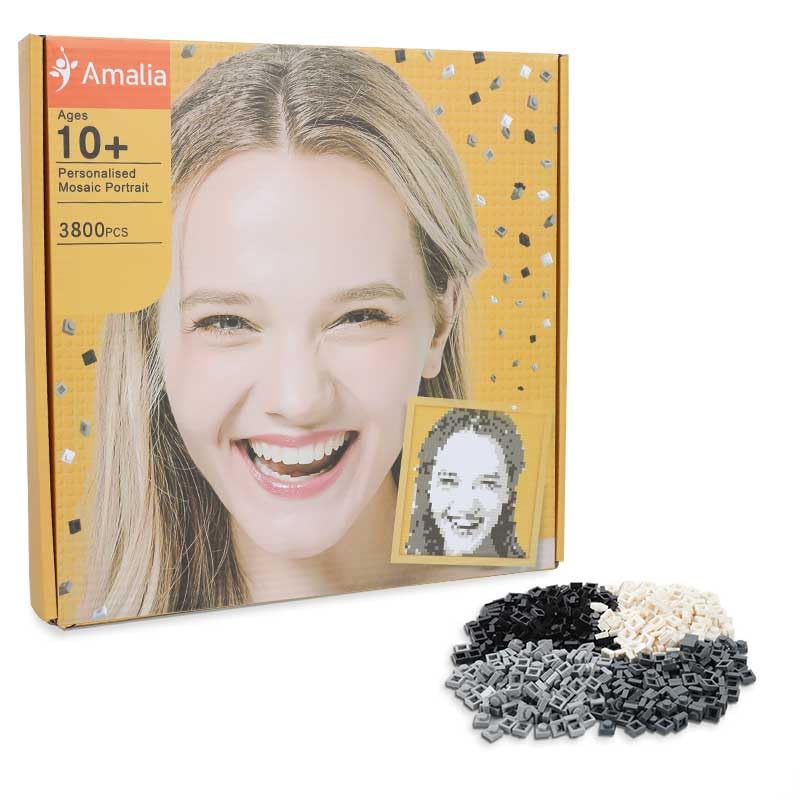 Amalia Personalized Mosaic Portrait Custom Building Kit Bricks Art Set Customized Your Own Photo Picture Constructor Gift (Large/15.7"x15.7")