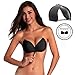 Amanana Dewewede Self Adhesive Strapless Bra, Invisible Push Up Bra, Black B Cup, 4 Pack