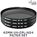 Altura Photo 62mm Lens Filter Kit - Multi-Coated UV Protector, CPL Polarizing and ND Neutral Density Filters + Case for Camera Accessories & Lenses
