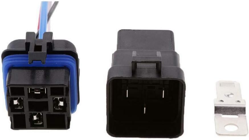 Mintice Car Vehicle Motor Heavy Duty 12V 40A SPST Relay Socket Plug 4Pin 4 Wire Waterproof Kit Iron Back, 40A 4Pin Iron Back - Image 5