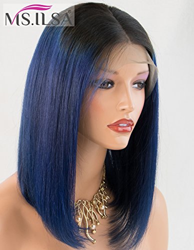 blue wigs human hair