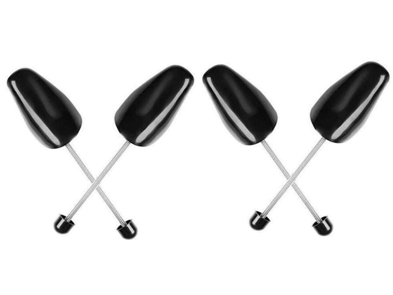 VASANA 2Pairs Black Plastic Shoe Stretcher Shoe Support Good Shape Shoe Tree with Tension Spring Men Size