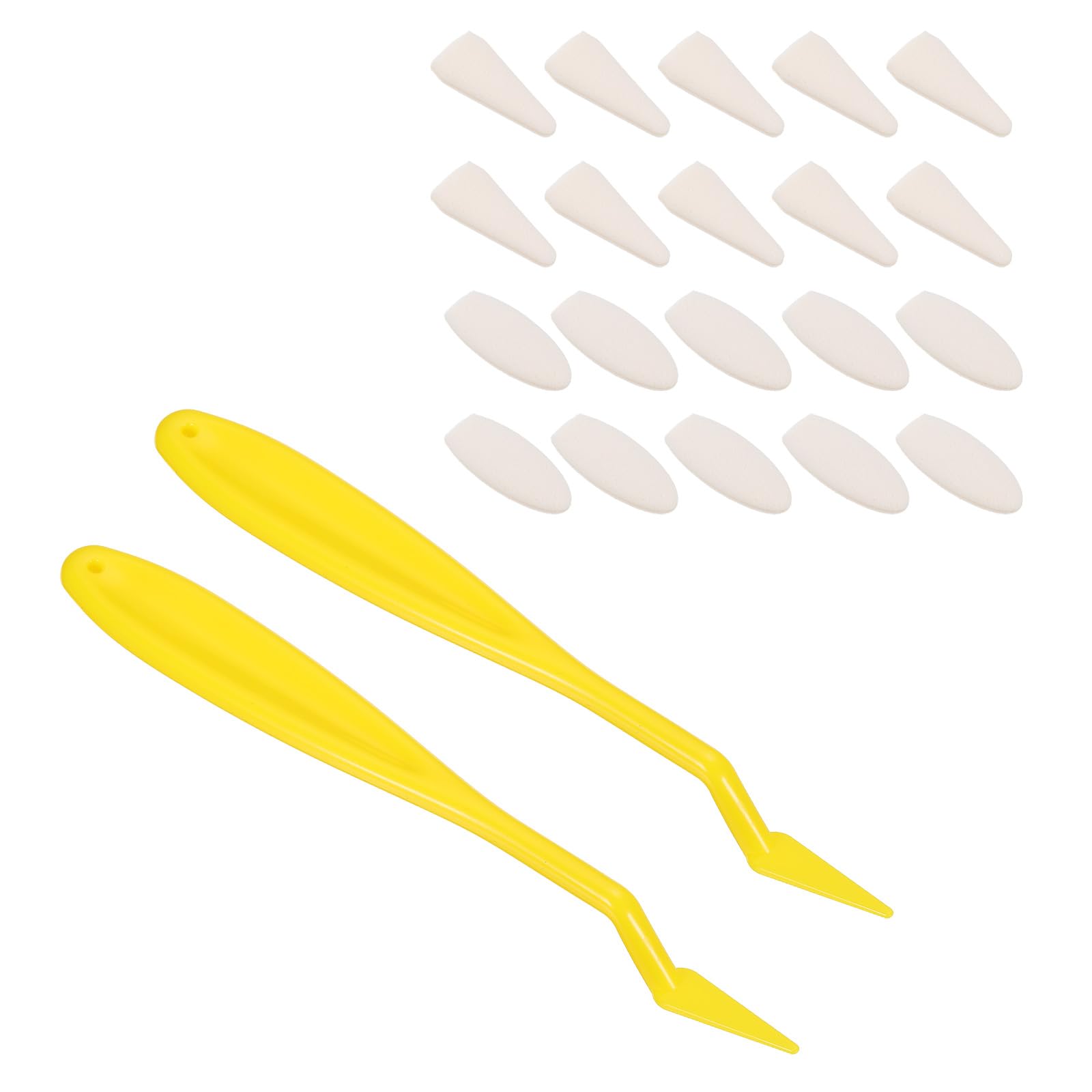 PATIKIL Sketch Trimmer Erase Sponge, 2 Pcs Sketch Wipe Scrapers (Pointed/Round) with 20 Pcs Replacement Sponge Wipes for Artist Drawing, Yellow