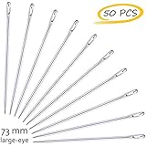 Set of 50 Extra Long Needles with Large Eye, Good for Sewing, Leather Works, Yarn etc. (Set of 50 pcs)