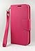 Galaxy Wireless LG Optimus L90 Case, Magnetic Closure Leather Flip Wallet Case with 2 Card Slots, Cash Compartment and Detachable Wrist Strap for LG Optimus L90 Wallet Case (Hot Pink Wallet)