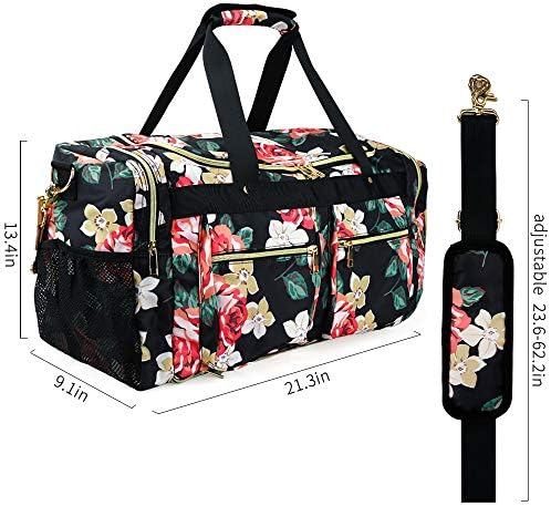 Floral Print Smooth Surface Polyester Blend Travel Weekender Overnight Bag for Duffle,Shoe Grid Carry on Gym Sports Bags for Men,Tote Handbag for Women,Traveling Boarding Collapsible Gripsack. 3 Floral Print Smooth Surface Polyester Blend Travel Weekender Overnight Bag for Duffle,Shoe Grid Carry on Gym Sports Bags for Men,Tote Handbag for Women,Traveling Boarding Collapsible Gripsack.