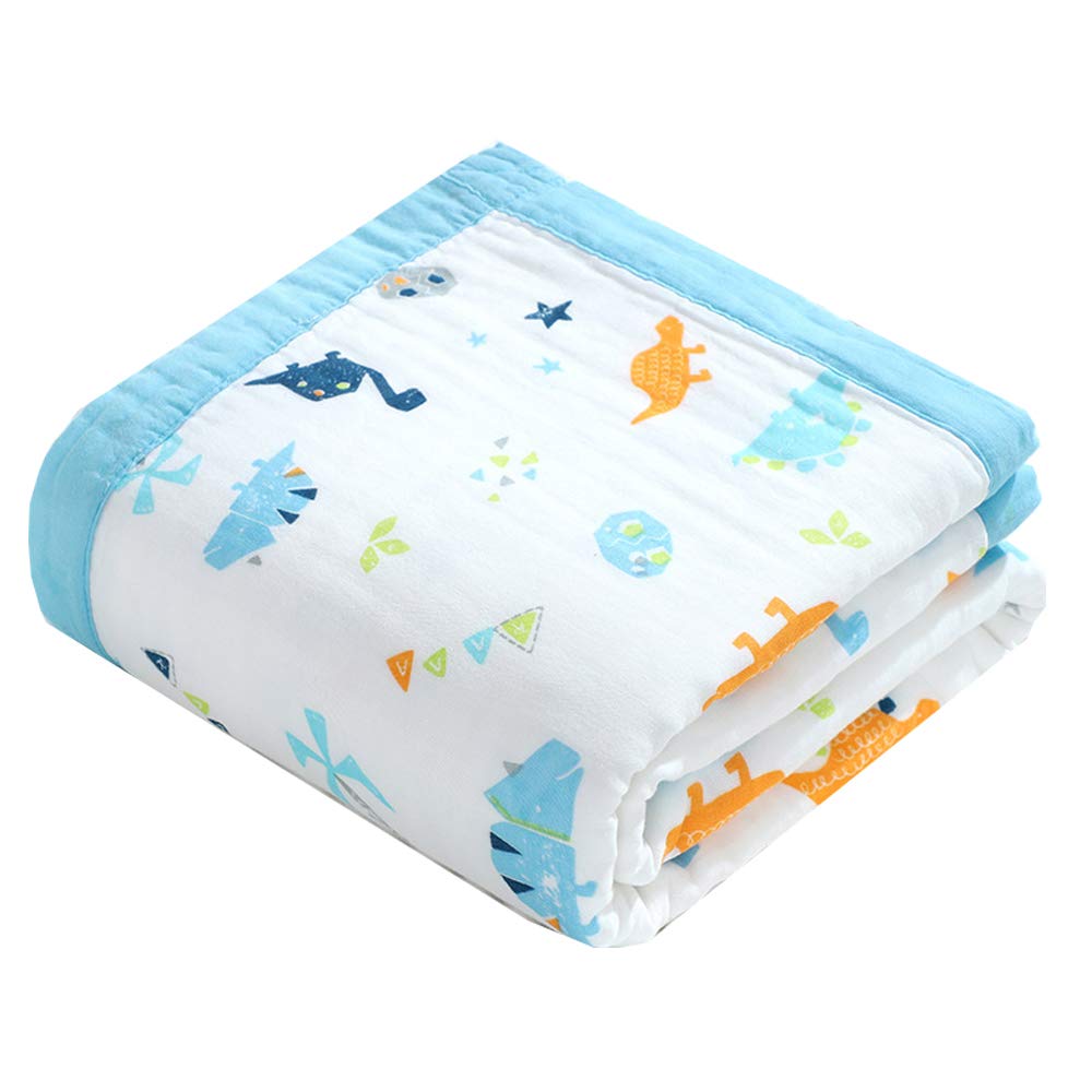 Eyands 6 Layer Baby Muslin Swaddle Blanket,43.3 x 43.3Inch Soft Cotton Muslin Blanket baby, Cute Receiving Blanket for Kids Gift