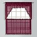 United Curtain Valerie Lace Sheer Swags, 52 by 38-Inch, Burgundy, Set of 2