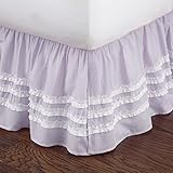 Lilac Ruched Twin Bed Skirt