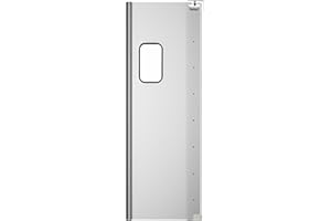 KoolMore Commercial Single Aluminum Swinging Traffic Door with 9 in. x 14 in. Window - 36 in. x 84 in. Door Opening (KM-SWD36)