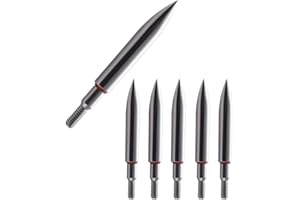 YI XIAN ARCHERY Stainless Steel Archery Field Points,9/32″，19/64″，5/16″，11/32″Size 100/125/150/175/200 Grains,Easy Pull Various, Screw in Archery Field Tips(1 Dozen 12 PCS)