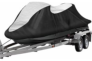 NIGOOLATA Trailerable Jet Ski Cover Waterproof Heavy Duty 210D Personal Watercraft PWC Jetski Cover for Sea-Doo Yamaha Kawasaki 116"-135" 2-3 Seater