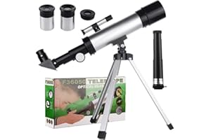 Homa 90X Astronomical Landscape Telescope Kids Telescope with Tripod, 2 Magnification Eyepieces, 1.5X Barlow Len for Kids Age