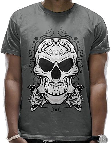 SKULLLTNISM Ghost Skull Black &amp; White Graphic T-Shirt Day Of The Dead Shirts Summer Men's Short-Sleeved T-Shirts