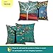 laime Throw Pillow Covers Natural Pattern Decorative Pillowcases 18x18inch (4 Pieces Set) Pillow Cases Home Car Decorative Trees and Birds