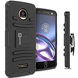 Moto Z Force Holster Case, CoverON [Explorer Series] Holster Hybrid Armor Belt Clip Hard Phone Cover For Motorola Moto Z Force Droid Edition Holster Case - Black
