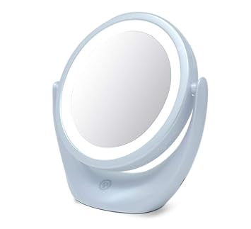 Amazon Com Portable Makeup Vanity Mirror With Dimmable Bright Led Lights X1 X5 Dual Side Magnification Rechargeable Lithium Ion Battery Light Lavender Pearl Beauty