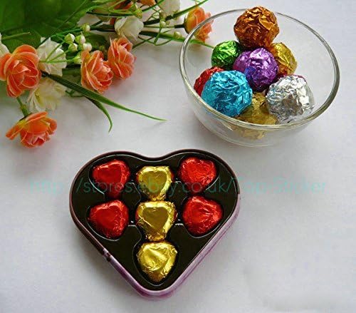 100 Pcs Square Foil Wrappers for Candy Chocolate Sweets Confectionary