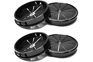 EASYEAH 4PCS Cable Grommets, 2-1/2"(63mm) Desk Hole Cover Petal Shaped Buckle Type Nylon Snap Bushing Grommet, Wire Hole Cover Insert for Cables and Cords Management and Protection of Cabinet, Black