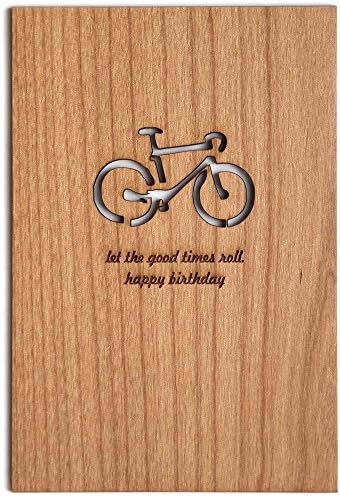 Let the Good Times Roll Bicycle Laser Cut Wood Birthday Card (Greeting Card / Birthday Gift / Personalized Available)