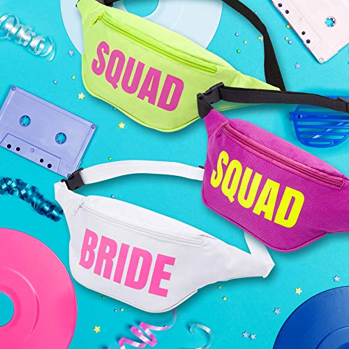 Bachelorette 80s Fanny Pack Set 12 Pack 1 Bride Fanny Pack and 11