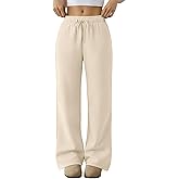 Trendy Queen Women‘s Wide Leg Sweatpants, Baggy Barrel Pants with Pockets, High Waist Lounge Joggers for Fall Winter
