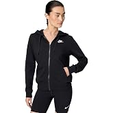 Nike Women's NSW Fleece Hoodie Full Zip Varsity, Black/Black/White, XX-Large