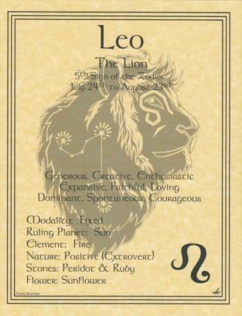 Home Wall Artwork Prayer Zodiac Leo Small Parchment Paper Poster Framing Size Print