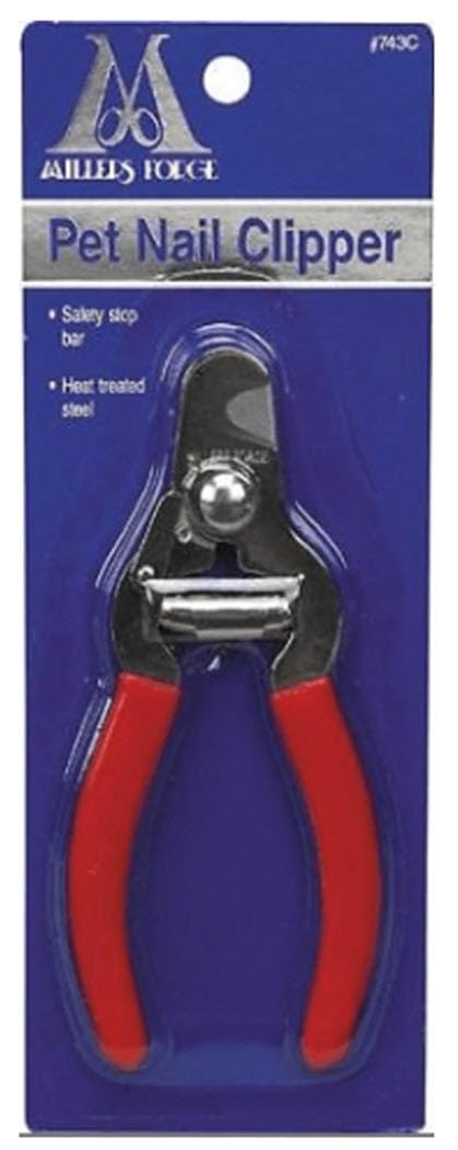 Millers Forge Steel Pet Nail Clipper 743C with Safety Stop Bar Small Medium Dog,5 inch (12,7 cm) Long