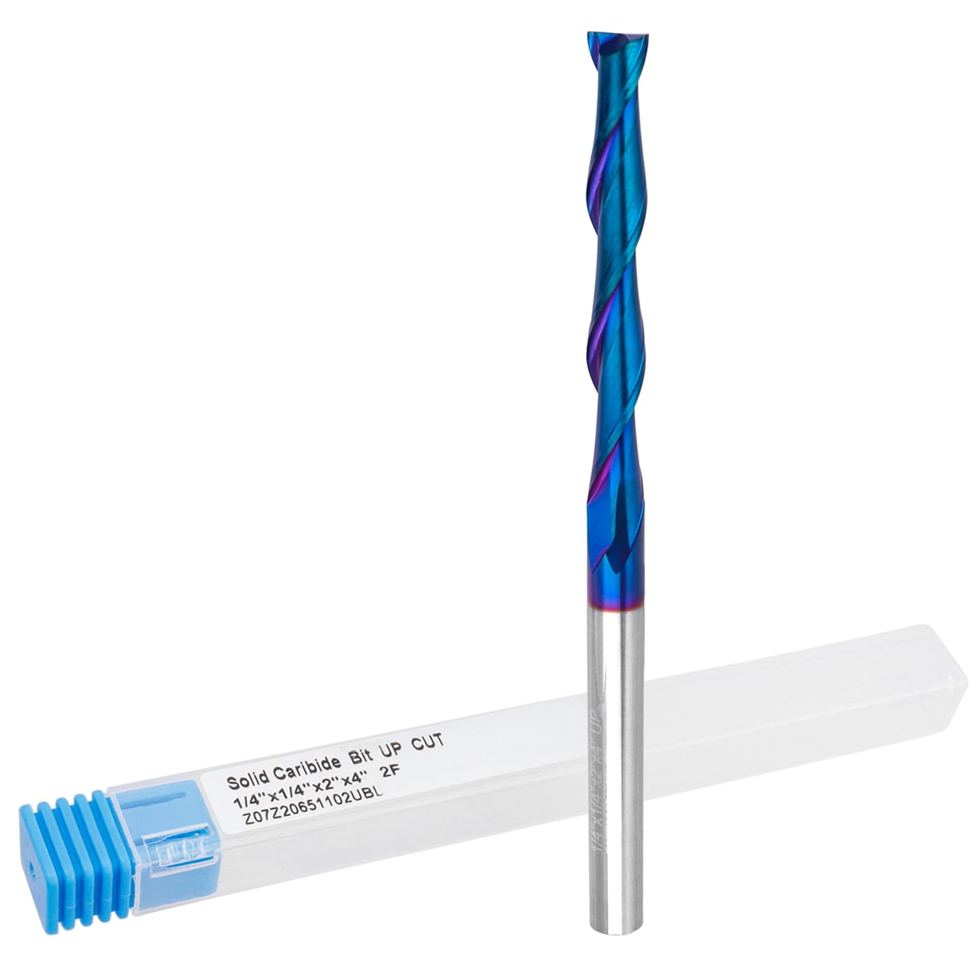 Mesee Upcut Spiral Router Bit 1/4 Inch Shank 2-Flute Long End Mill Bit 2-Inch Cutting Length Carbide CNC Router Bit 1/4-Inch Cutting Diameter End Mill Cutter Wood Mortises Engraving Milling Tool