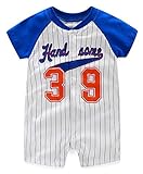 Fiream Baby Boys Summer Short Sleeve Numbers Romper
