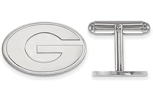 Sterling Silver Rh-plated LogoArt University of Georgia Cuff Link
