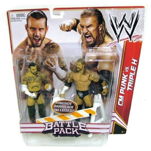Wwe series 18 battle pack: cm punk vs triple h figure, 2-pack