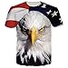 RAISEVERN Unisex America Flag Eagle Stars Stripes Printed Summer Fashion Casual T Shirts Tees Style 2 American Flag 3 Medium