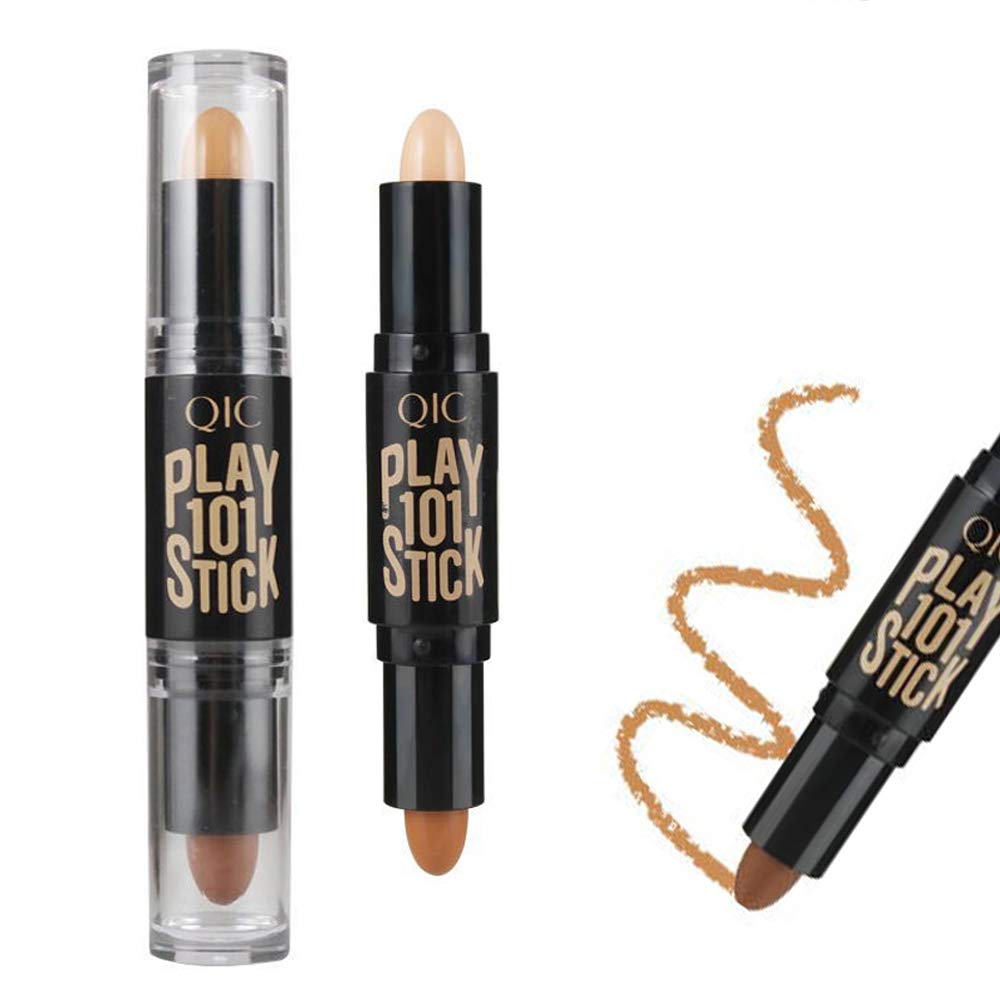 Contour and Highlighters Stick，Ztent 4 Colors Contour Stick, Concealer Contour, Highlighters Stick, Face Highlighters Double-end Makeup Concealer Contouring Sticks Cream Set