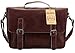 Berchirly Vintage Faux Leather Briefcase Men Women 13.3Inch Shoulder Messenger Bag Coffee