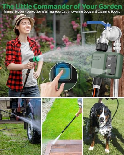 Shirvee RF433 Smart Irrigation Computer and WiFI Automatic Irrigation Programmer Batteries with 1 Outlet for Garden Greenhouse