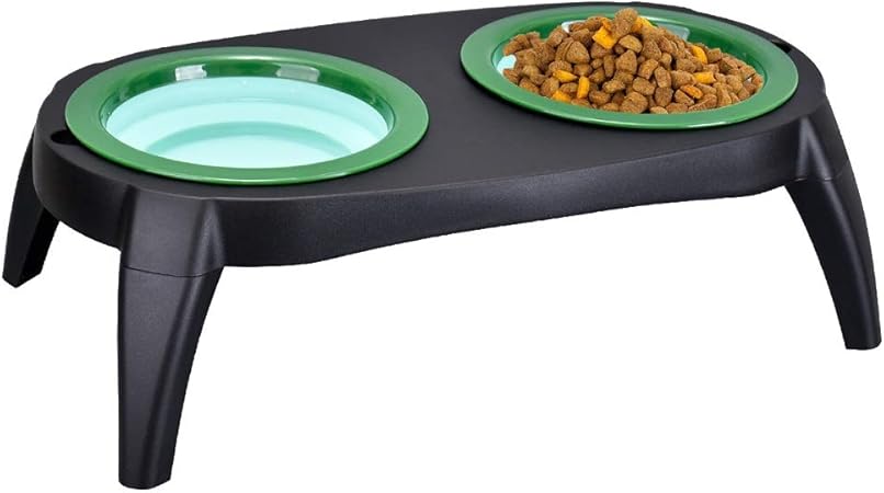 collapsible raised dog bowl