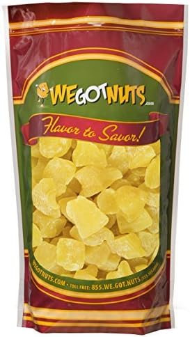 We Got Nuts Dried Pineapple Chunks | Freshly Packed Pineapple In A Perfectly Sealed Bag | Healthy Snack Full Of Vitamins, Minerals, Antioxidants, Fibers & Enzymes | Kosher Certified Dried Fruit (2lb)
